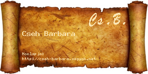 Cseh Barbara névjegykártya