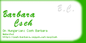 barbara cseh business card